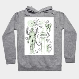 Doodle sheet mint green Hoodie